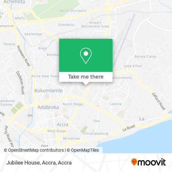 Jubilee House, Accra map