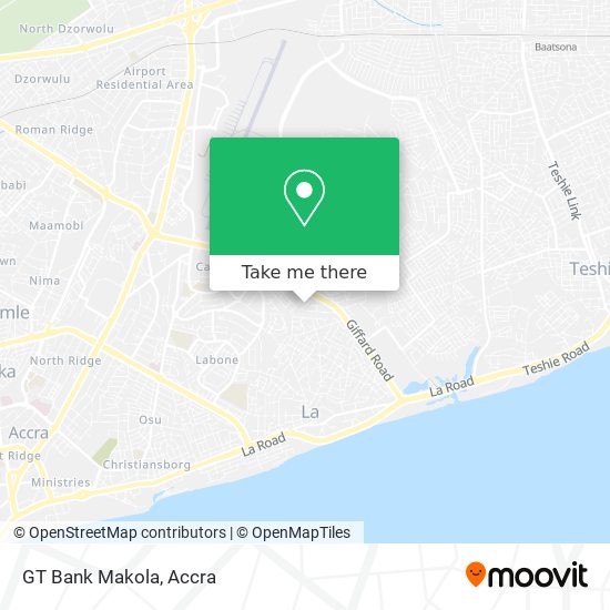 GT Bank Makola map