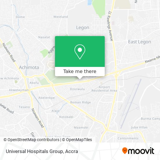 Universal Hospitals Group map