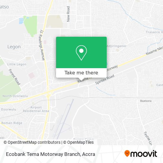 Ecobank Tema Motorway Branch map