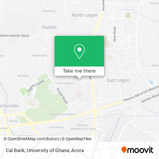 Cal Bank, University of Ghana map