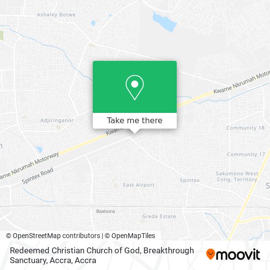 Redeemed Christian Church of God, Breakthrough Sanctuary, Accra map