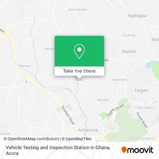 Vehicle Testing and Inspection Station in Ghana map