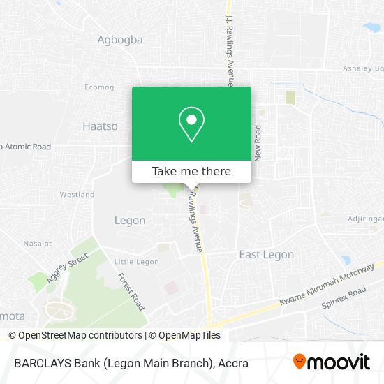 BARCLAYS Bank (Legon Main Branch) map