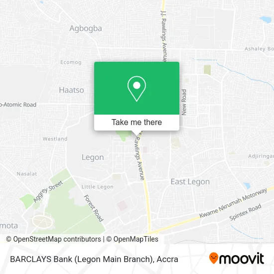 BARCLAYS Bank (Legon Main Branch) map