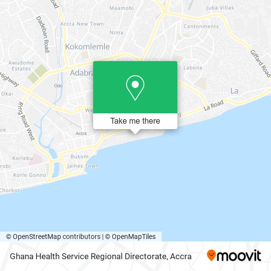 Ghana Health Service Regional Directorate map