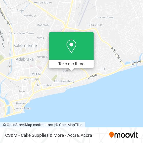 CS&M - Cake Supplies & More - Accra map