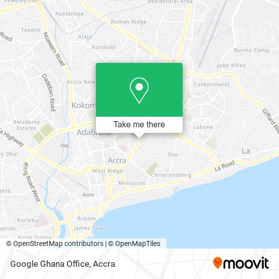 Google Ghana Office map