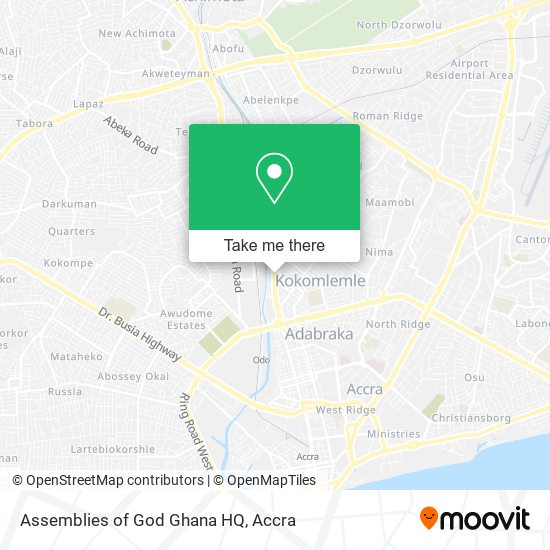 Assemblies of God Ghana HQ map