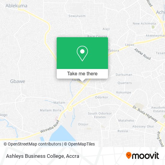 Ashleys Business College map