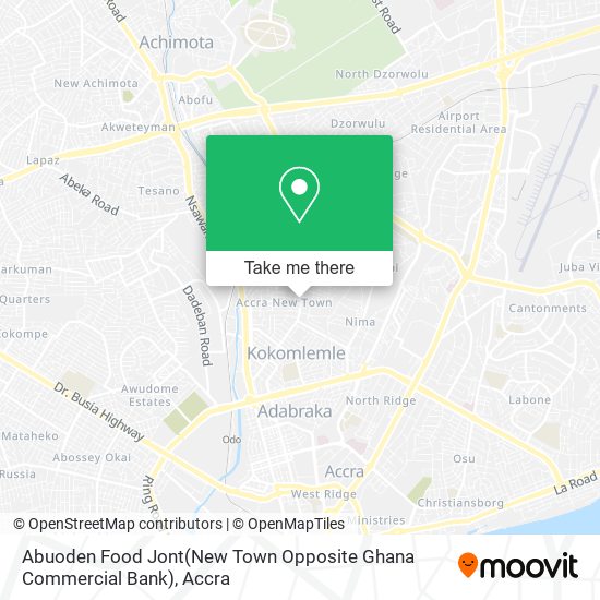 Abuoden Food Jont(New Town Opposite Ghana Commercial Bank) map