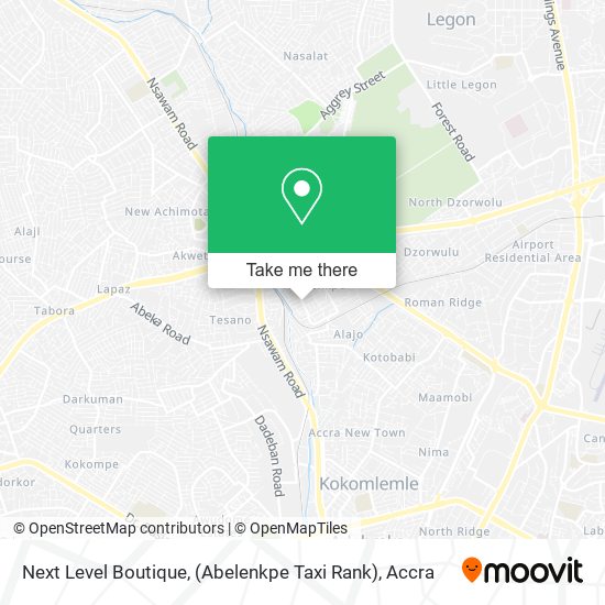 Next Level Boutique, (Abelenkpe Taxi Rank) map