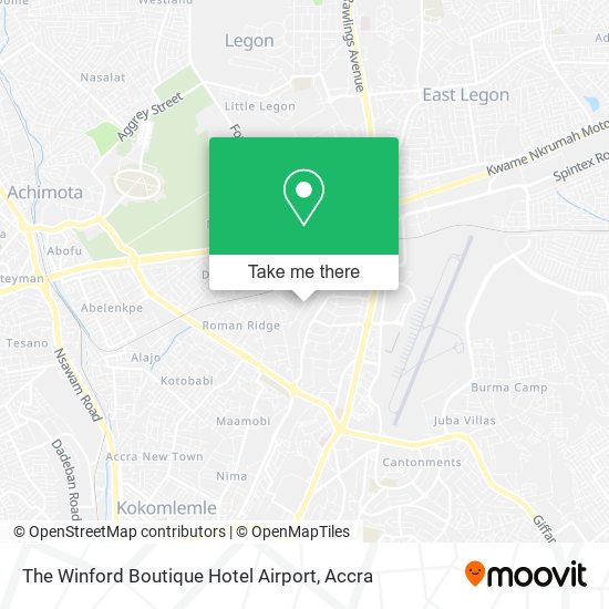 The Winford Boutique Hotel Airport map