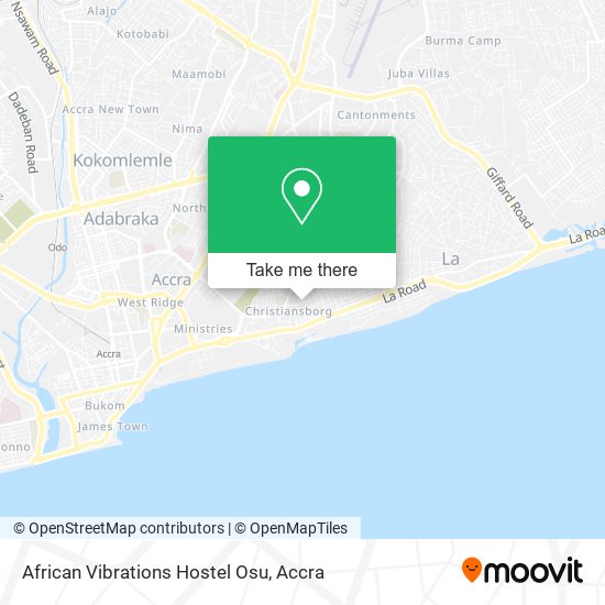 African Vibrations Hostel Osu map
