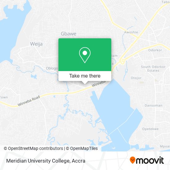 Meridian University College map