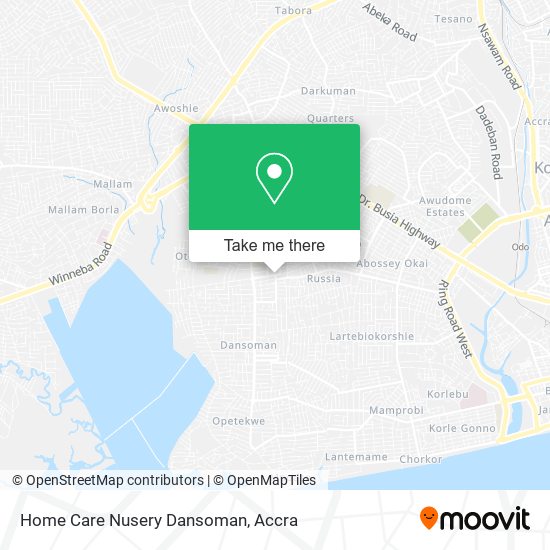 Home Care Nusery Dansoman map