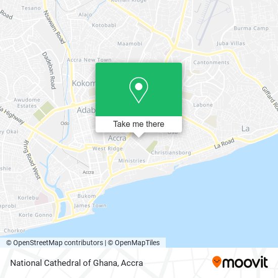 National Cathedral of Ghana map