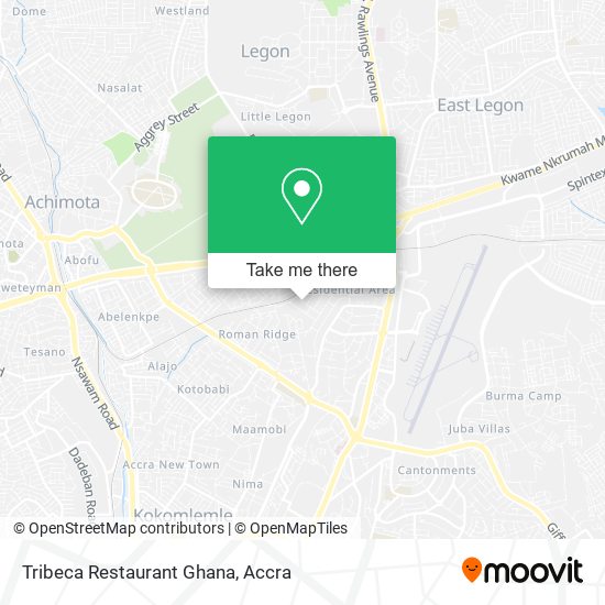 Tribeca Restaurant Ghana map