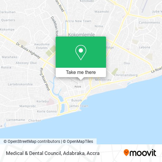 Medical & Dental Council, Adabraka map