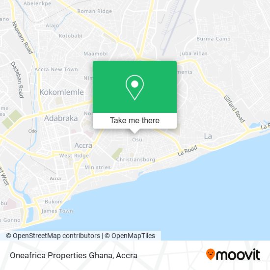 Oneafrica Properties Ghana map