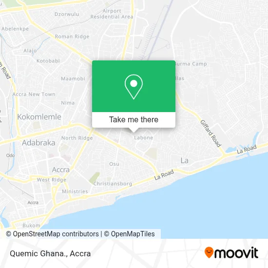 Quemic Ghana. map