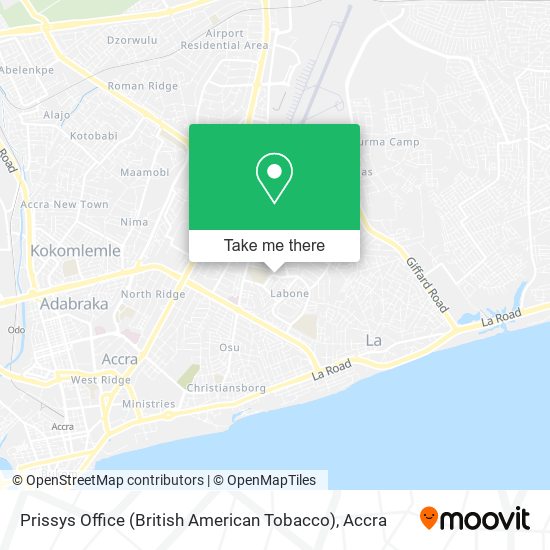 Prissys Office (British American Tobacco) map