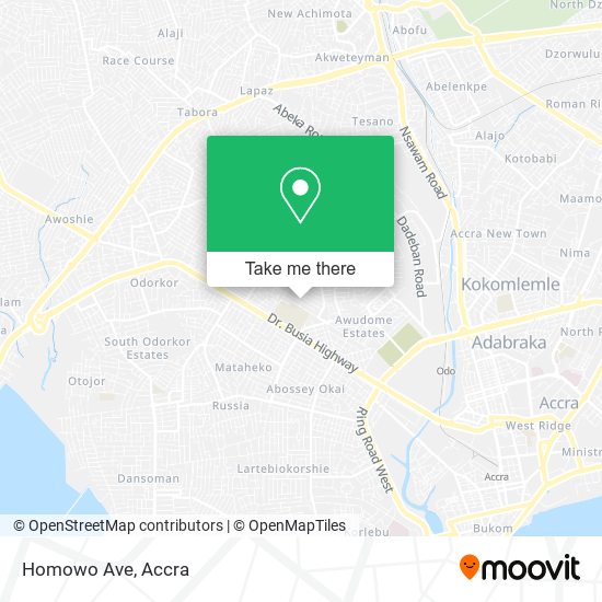 Homowo Ave map