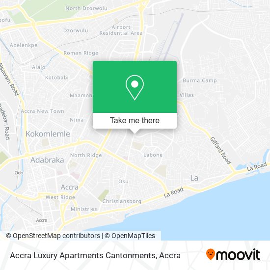 Accra Luxury Apartments Cantonments map