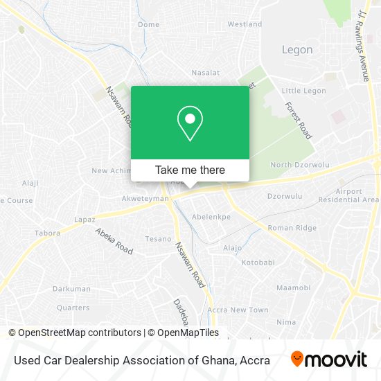 Used Car Dealership Association of Ghana map