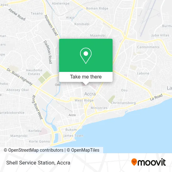 Shell Service Station map