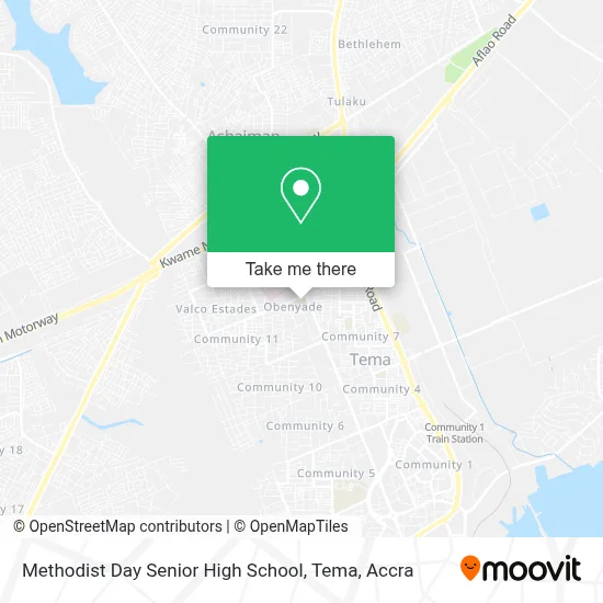 Methodist Day Senior High School, Tema map