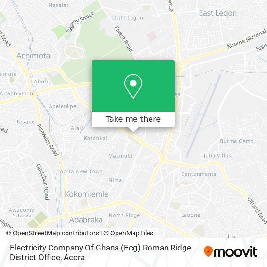 Electricity Company Of Ghana (Ecg) Roman Ridge District Office map