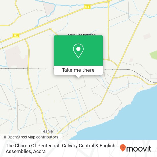 The Church Of Pentecost: Calvary Central & English Assemblies map