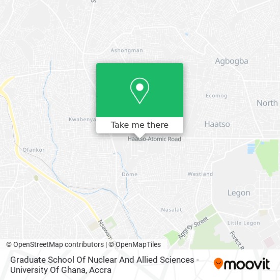 Graduate School Of Nuclear And Allied Sciences - University Of Ghana map