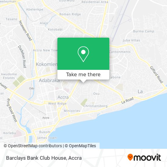 Barclays Bank Club House map