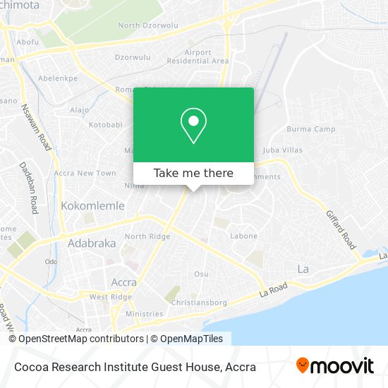 Cocoa Research Institute Guest House map