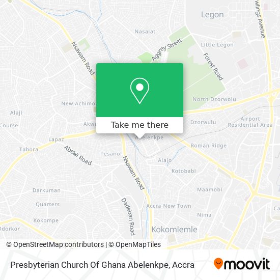 Presbyterian Church Of Ghana Abelenkpe map