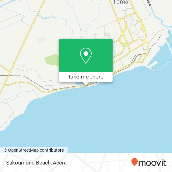 Sakoumono Beach map