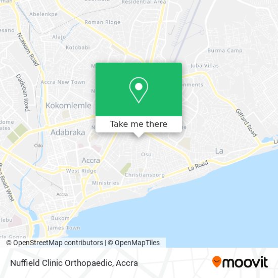Nuffield Clinic Orthopaedic map