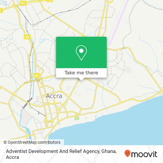 Adventist Development And Relief Agency, Ghana map