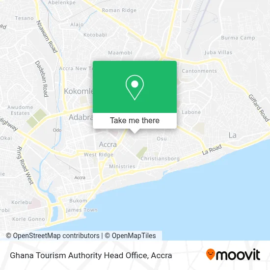 Ghana Tourism Authority Head Office map