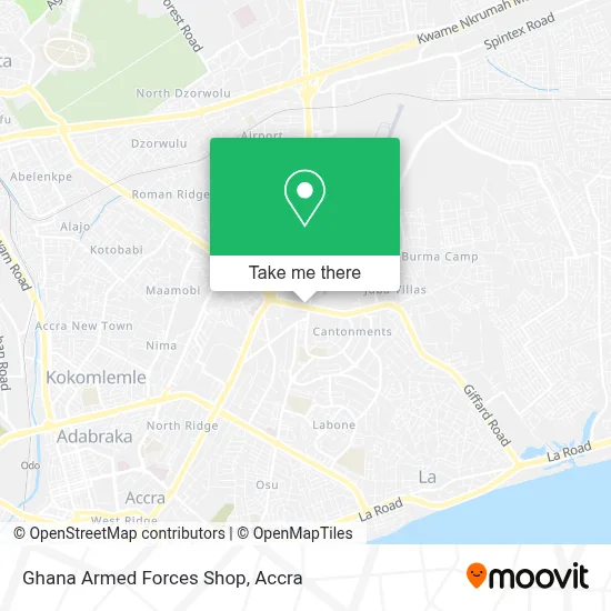 Ghana Armed Forces Shop map