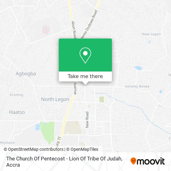The Church Of Pentecost - Lion Of Tribe Of Judah map