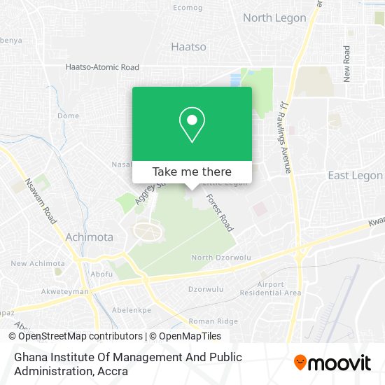 Ghana Institute Of Management And Public Administration map