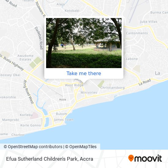 Efua Sutherland Children's Park map