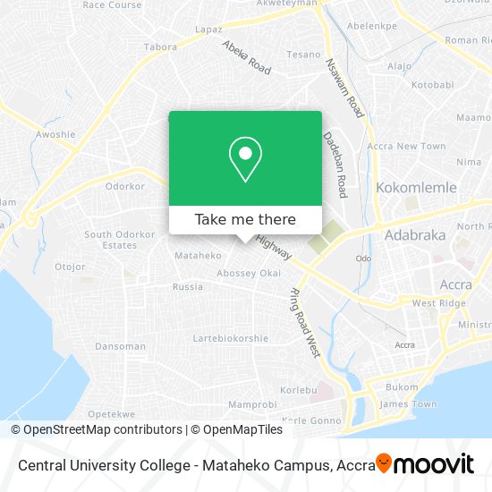 Central University College - Mataheko Campus map