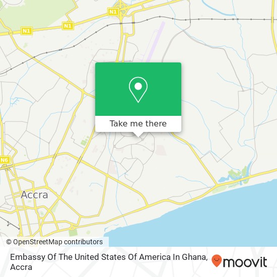 Embassy Of The United States Of America In Ghana map