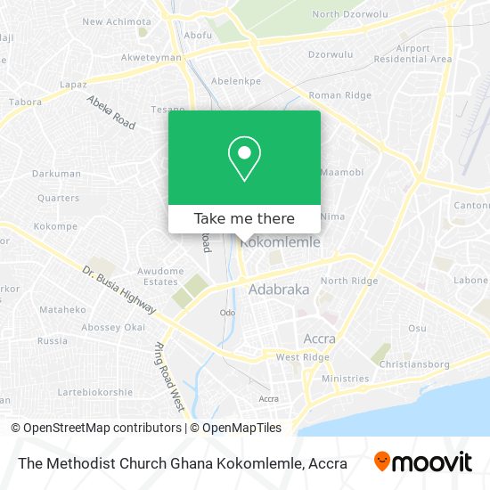 The Methodist Church Ghana Kokomlemle map
