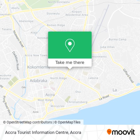 Accra Tourist Information Centre map