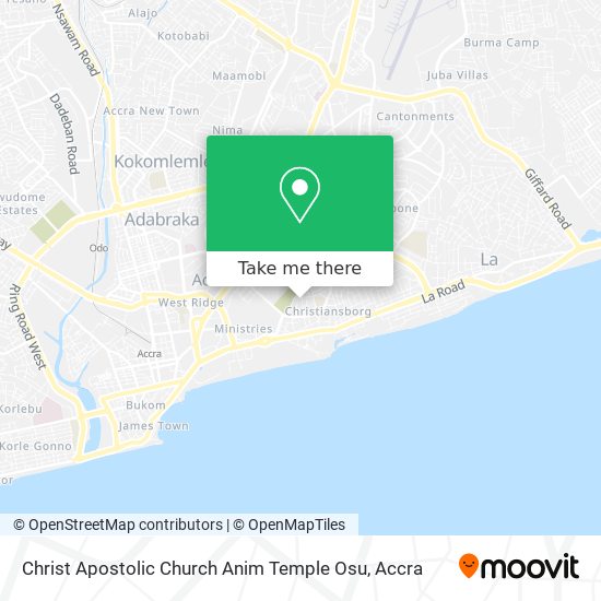Christ Apostolic Church Anim Temple Osu map
